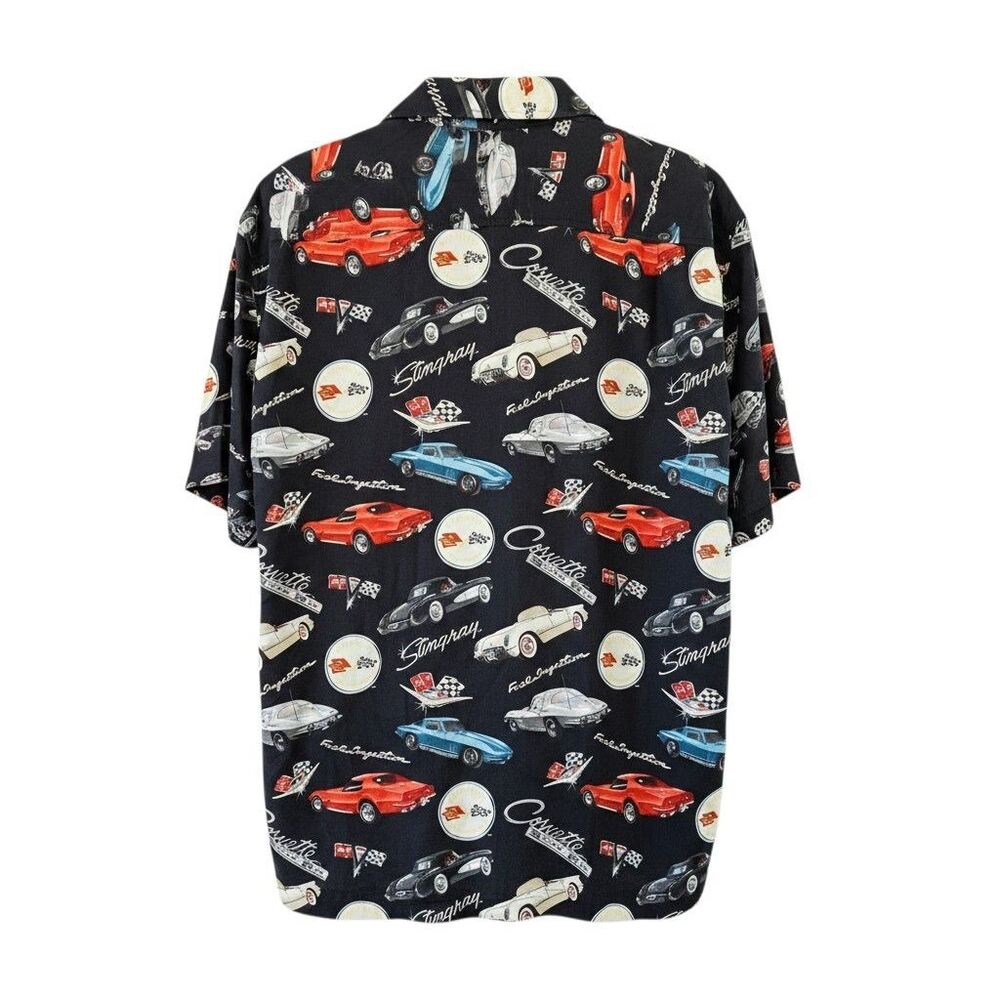 GM General Motors By David Carey Button Up Shirt Size XL Black Corvette Stingray - Picture 4 of 8